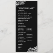 Zwart-wit kant huwelijksprogramma programma (Achterkant)