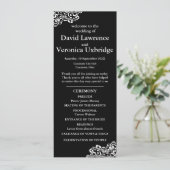 Zwart-wit kant huwelijksprogramma programma (Staand voorkant)