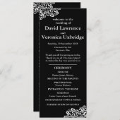 Zwart-wit kant huwelijksprogramma programma (Voorkant / Achterkant)