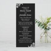 Zwart-wit kant huwelijksprogramma programma (Staand voorkant)