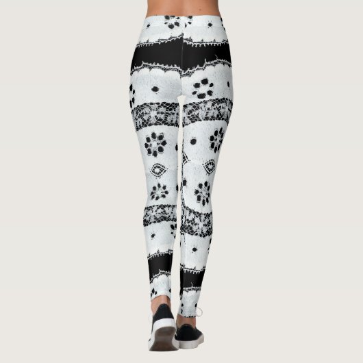 Zwart & Wit  Kant Leggings (Achterkant)