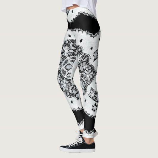 Zwart & Wit  Kant Leggings (Links)
