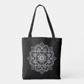 Zwart & Wit Kant Mandala Circle Design Draagtas (Achterkant)
