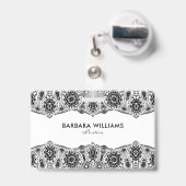 Zwart & Wit  Kant Rand Badge (Back with Retractable)