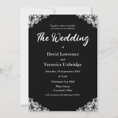 Zwart-wit kant Save The Date Invitation Kaart