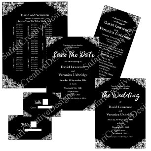 Zwart-wit kant Save The Date Invitation Kaart