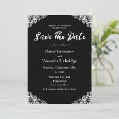 Zwart-wit kant Save The Date Invitation Kaart