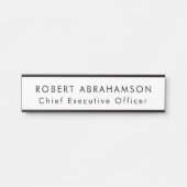 Zwart-wit Kantoor Deurtekenen Sign Deurbordje (Voorkant)