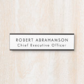 Zwart-wit Kantoor Deurtekenen Sign Deurbordje (Voorkant)