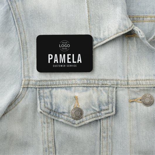 Zwart-wit Kantoor Logo Medewerkers Naamplaatje (In situ)