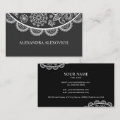 Zwart & Wit  Kantpatroon Visitekaartje (Voorkant / Achterkant)