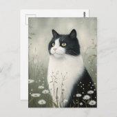 Zwart-wit kat Briefkaart (Voorkant / Achterkant)