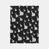 Zwart-wit Kat Fleece Deken (Voorkant)