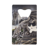 Zwart Wit Kat Gargoyle Kredietkaart Flessenopener (Achterkant)