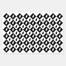 Zwart-wit Kat Gift Wrap Inpakpapier Vel