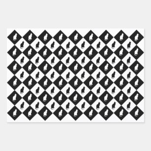 Zwart-wit Kat Gift Wrap Inpakpapier Vel