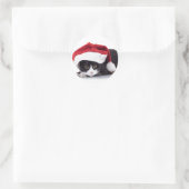 ZWART-WIT KAT IN Santa hat Sticker (Tas)