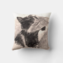 Zwart-wit Kat Kikko SF Pencil Tekening