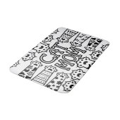 Zwart & Wit Kat Moeder Poot Print Ontwerp Badmat (Gekanteld)