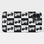 Zwart Wit Kat Monogram Blok Print Case-Mate iPhone Case (Achterkant (horizontaal))