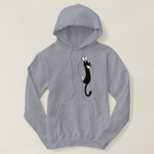 Zwart-wit katje ingeschakeld Funny Tuxedo Cat Hoodie