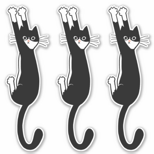 Zwart-wit katje ingeschakeld | Funny Tuxedo Cat Sticker (Voorkant)