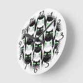 Zwart-wit Katten  Oude Print Decoratief Ronde Klok (Hoek)