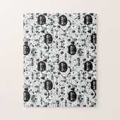 Zwart wit kattengezicht legpuzzel (Verticaal)