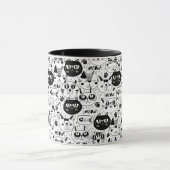 Zwart wit kattengezicht mok (Midden)