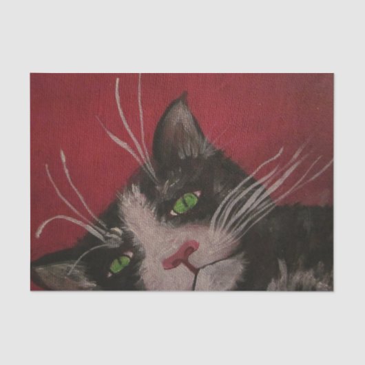 zwart-wit kattenpapier tissuepapier (Voorkant)