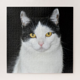 Zwart-wit kattenportret legpuzzel
