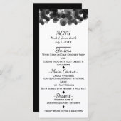 Zwart & Wit Kaviaar Stippen Modern Bruiloft Menu (Voorkant / Achterkant)