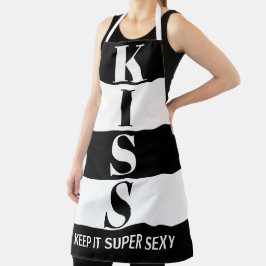 zwart-wit Keep It Super Sexy KISS Schort