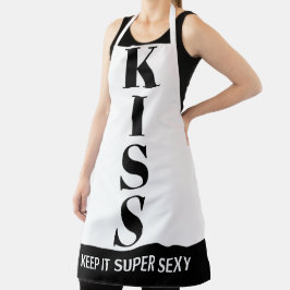zwart-wit Keep It Super Sexy KISS Schort