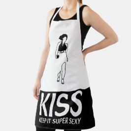 zwart-wit Keep It Super Sexy KISS Schort