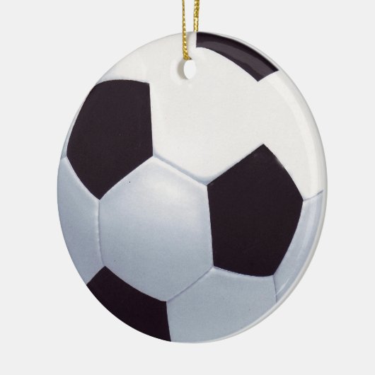 Zwart-wit Keramisch Voetbal Ornament (Links)
