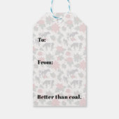 Zwart & Wit Kerst Holstein Dairy Koeien Bloemen Cadeaulabel (Achterkant)