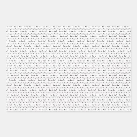 Zwart-wit Kerst Wrapping Papier Set van 3 Inpakpapier Vel (Voorkant)