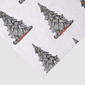 Zwart-wit KERSTBOOM Tissue Paper Tissuepapier (Detail)