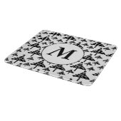 Zwart wit kerstboommonogram snijplank (Hoek)