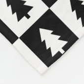 Zwart-wit kerstboompatroon fleece deken (Hoek)