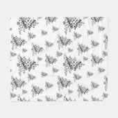 Zwart-wit kerstboompatroon fleece deken (Voorkant (Horizontaal))