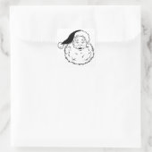  zwart & wit kerstman vierkante sticker (Tas)
