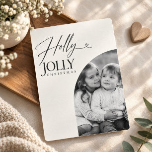 Zwart-wit Kerstmis Baby Foto Feestdagenkaart