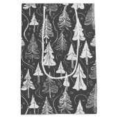 Zwart Wit Kerstmispatroon#5 ID1009 Medium Cadeauzakje (Achterkant)