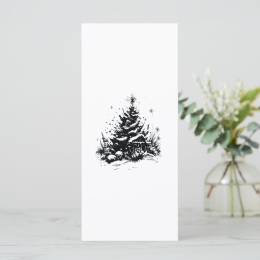 Zwart-wit Kersttekening (Staand voorkant)