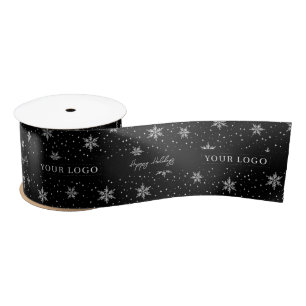 Zwart & Wit Kerstvakantie Zakelijk Logo Lint