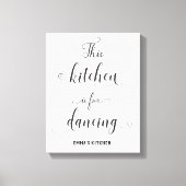 Zwart Wit Keuken Decor Grappig Quote Canvas Print (Voorkant)