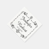 Zwart-wit Key bruiloft servet (Hoek)