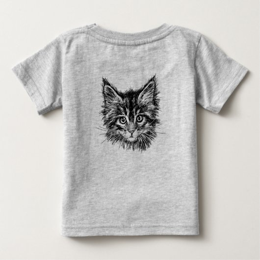 Zwart-wit kitten gezicht (Achterkant)